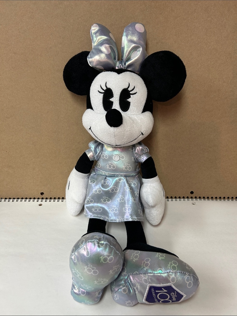 Disney Minnie Mouse Plush in Shimmery Iridescent Dress and Bow